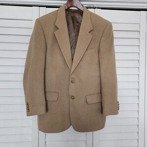 Tom Tailor Camel Hair Blazer Size 38R Tan Sport Coat 2 Button Front